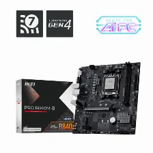 Tarjeta Madre Msi Pro B840m-b, Micro-atx, Socket Am5, 128gb Ddr5, Hdmi Para Amd
